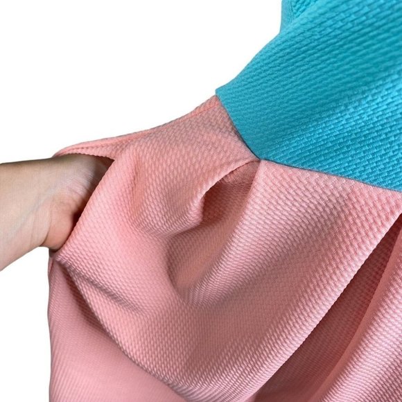 LuLaRoe Blue and Pink Midi Dress - Picture 4 of 6